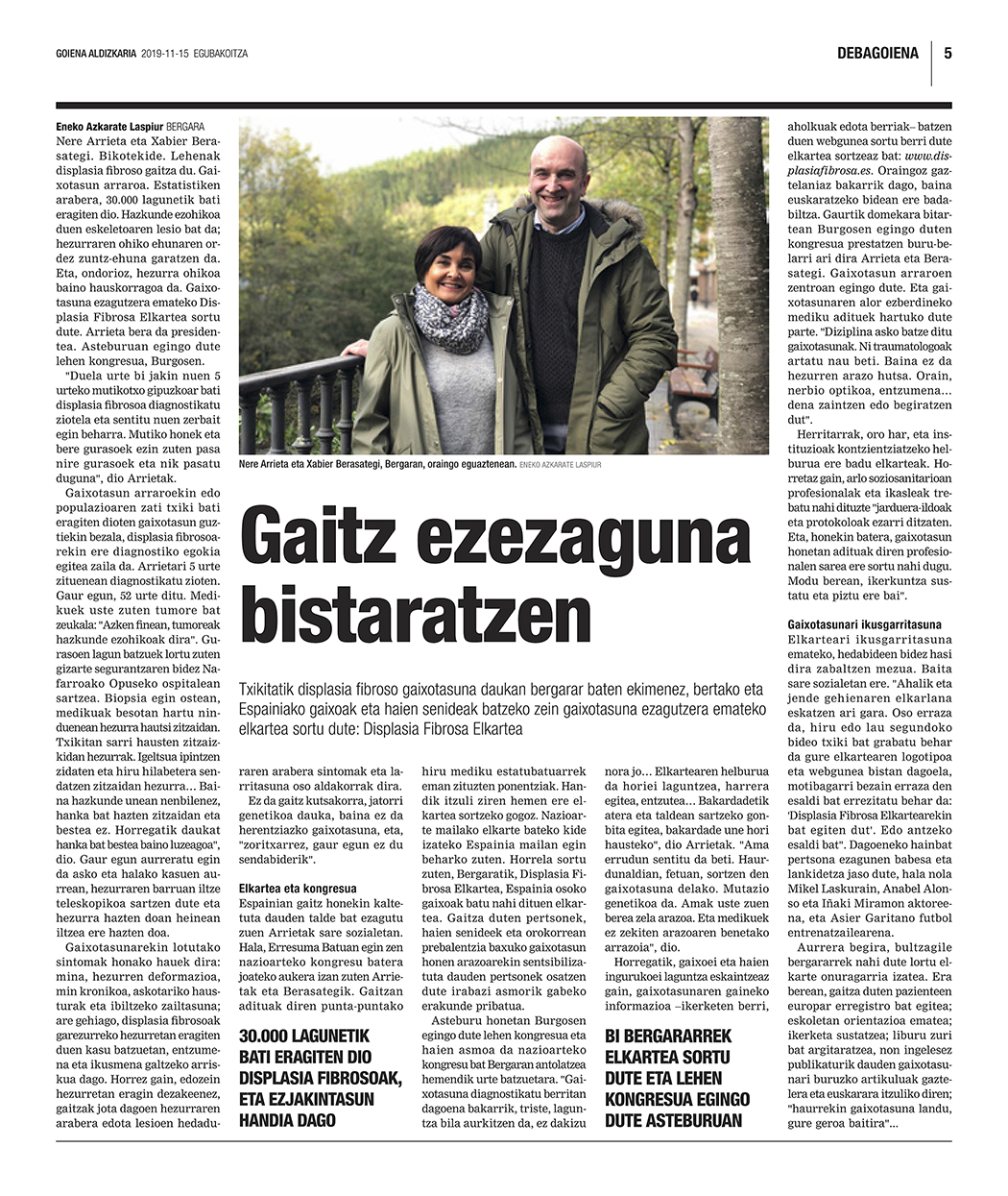 Artículo en Goiena Aldizkaria